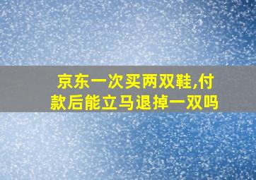 京东一次买两双鞋,付款后能立马退掉一双吗