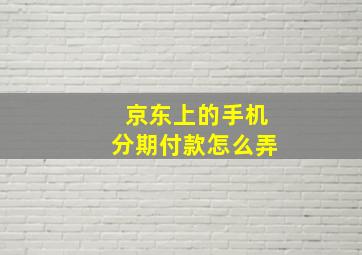 京东上的手机分期付款怎么弄