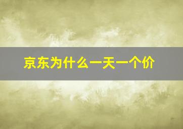 京东为什么一天一个价