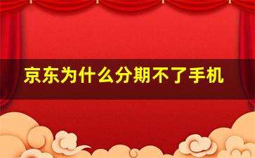 京东为什么分期不了手机