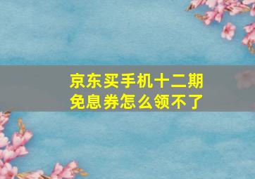 京东买手机十二期免息券怎么领不了