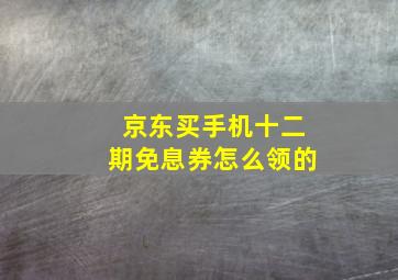 京东买手机十二期免息券怎么领的