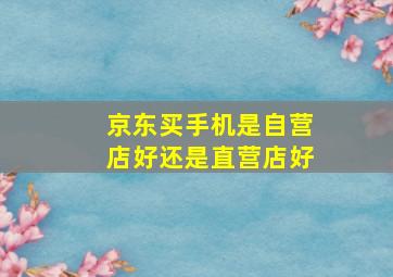 京东买手机是自营店好还是直营店好