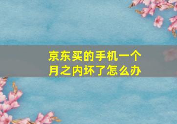 京东买的手机一个月之内坏了怎么办