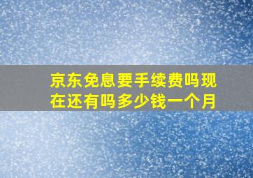 京东免息要手续费吗现在还有吗多少钱一个月