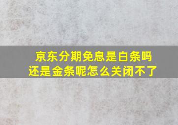 京东分期免息是白条吗还是金条呢怎么关闭不了