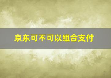 京东可不可以组合支付