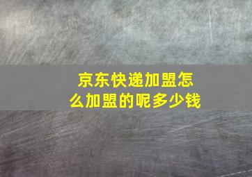 京东快递加盟怎么加盟的呢多少钱