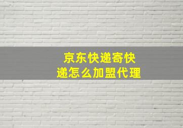 京东快递寄快递怎么加盟代理