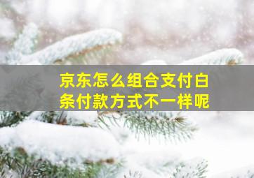 京东怎么组合支付白条付款方式不一样呢