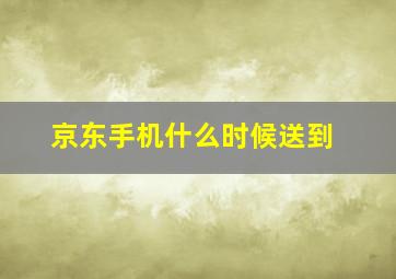 京东手机什么时候送到