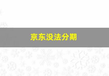 京东没法分期