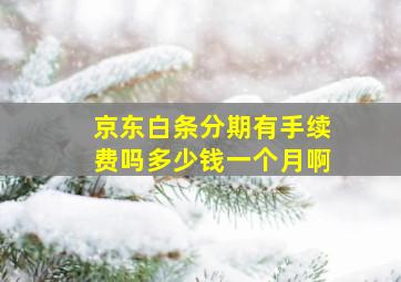 京东白条分期有手续费吗多少钱一个月啊