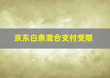 京东白条混合支付受限