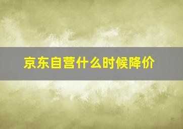 京东自营什么时候降价