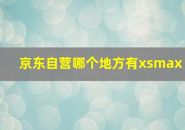 京东自营哪个地方有xsmax