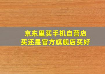 京东里买手机自营店买还是官方旗舰店买好