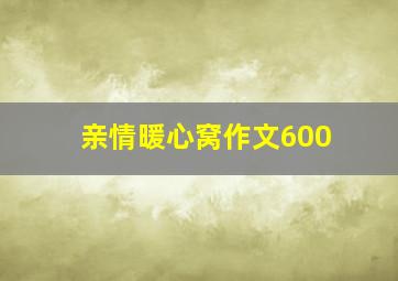 亲情暖心窝作文600