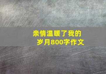 亲情温暖了我的岁月800字作文