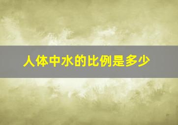 人体中水的比例是多少