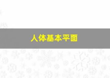 人体基本平面