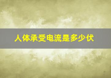 人体承受电流是多少伏