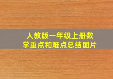 人教版一年级上册数学重点和难点总结图片