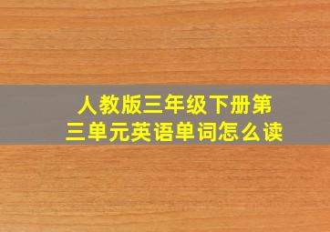 人教版三年级下册第三单元英语单词怎么读