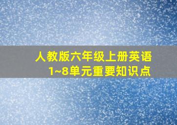 人教版六年级上册英语1~8单元重要知识点