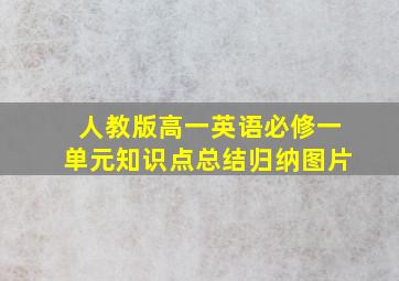 人教版高一英语必修一单元知识点总结归纳图片