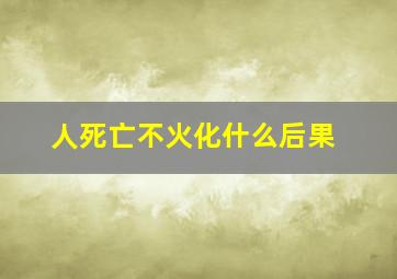 人死亡不火化什么后果