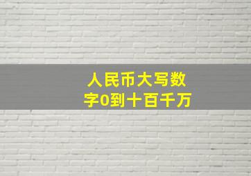 人民币大写数字0到十百千万