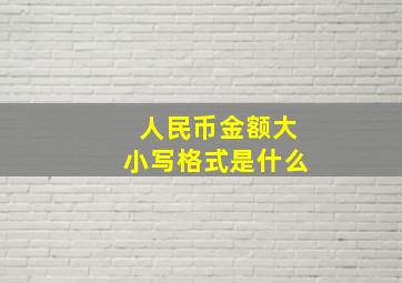 人民币金额大小写格式是什么