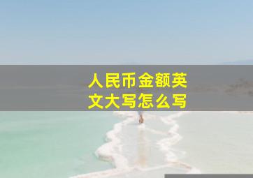 人民币金额英文大写怎么写