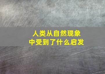 人类从自然现象中受到了什么启发