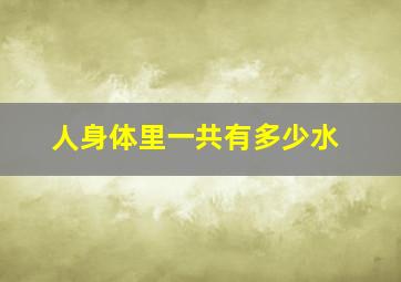 人身体里一共有多少水