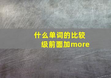 什么单词的比较级前面加more