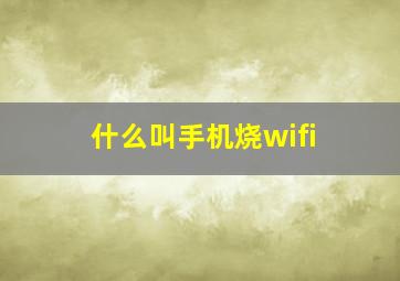 什么叫手机烧wifi