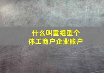 什么叫重组型个体工商户企业账户