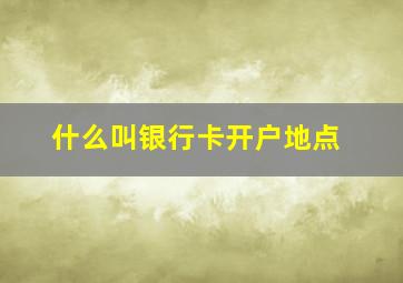 什么叫银行卡开户地点