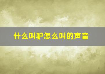 什么叫驴怎么叫的声音