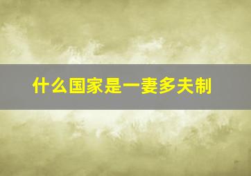 什么国家是一妻多夫制