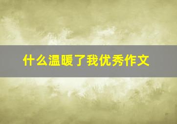 什么温暖了我优秀作文