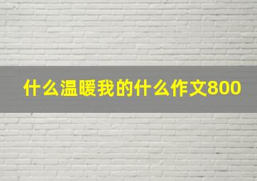 什么温暖我的什么作文800