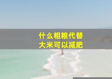 什么粗粮代替大米可以减肥