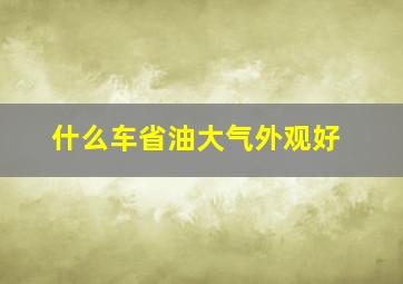 什么车省油大气外观好