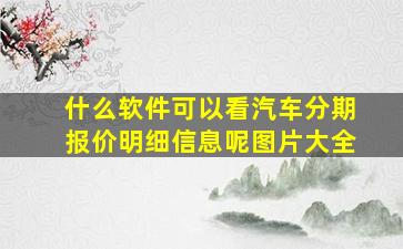 什么软件可以看汽车分期报价明细信息呢图片大全