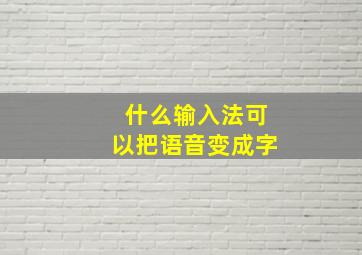 什么输入法可以把语音变成字