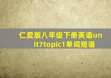 仁爱版八年级下册英语unit7topic1单词短语