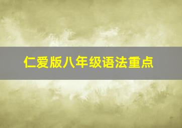 仁爱版八年级语法重点